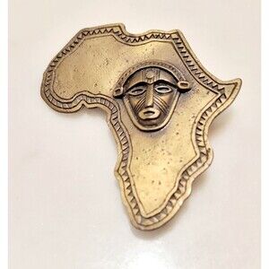 "JJ" Jonette Jewelry  'Africa Egypt Face Continent'  Brooch